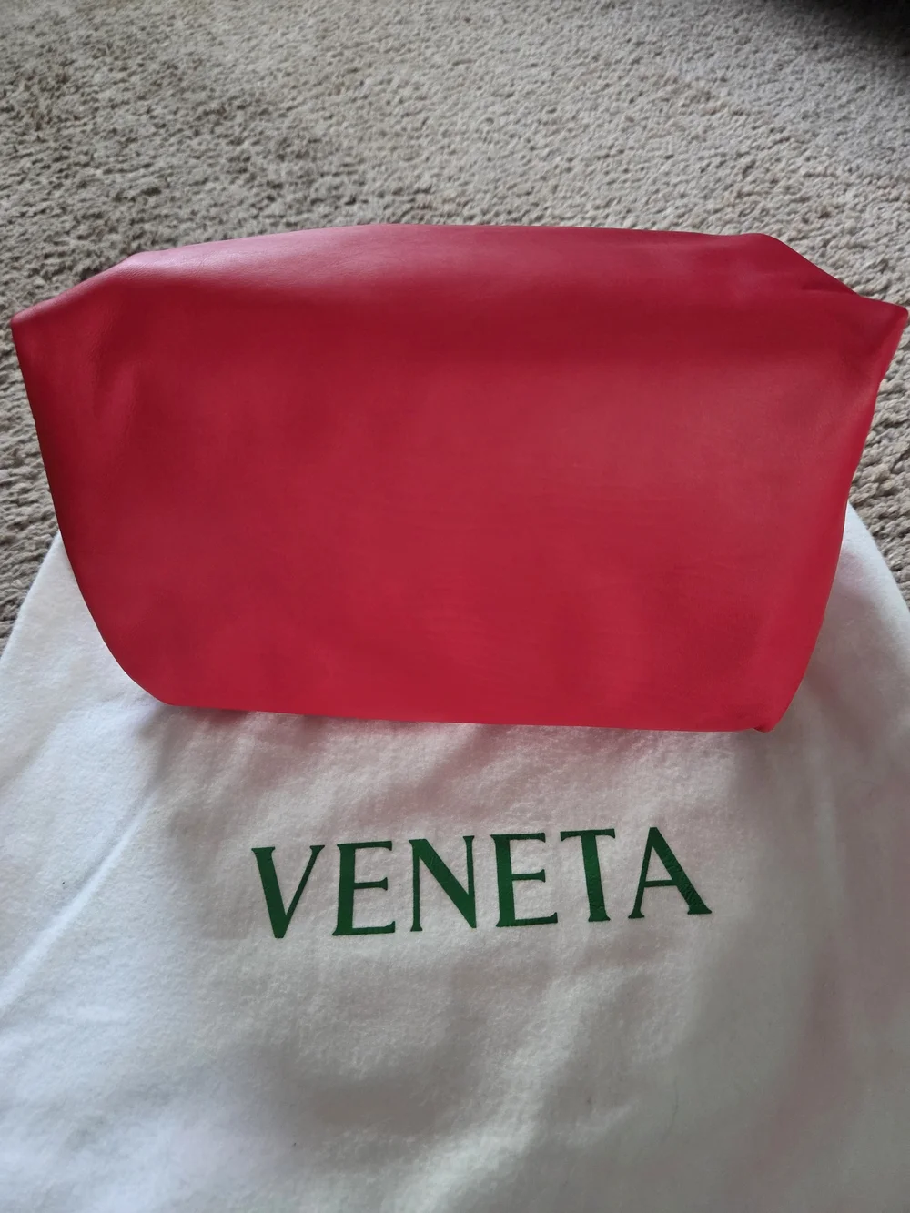 Bottega Veneta Red Leather Cosmetic Pouch